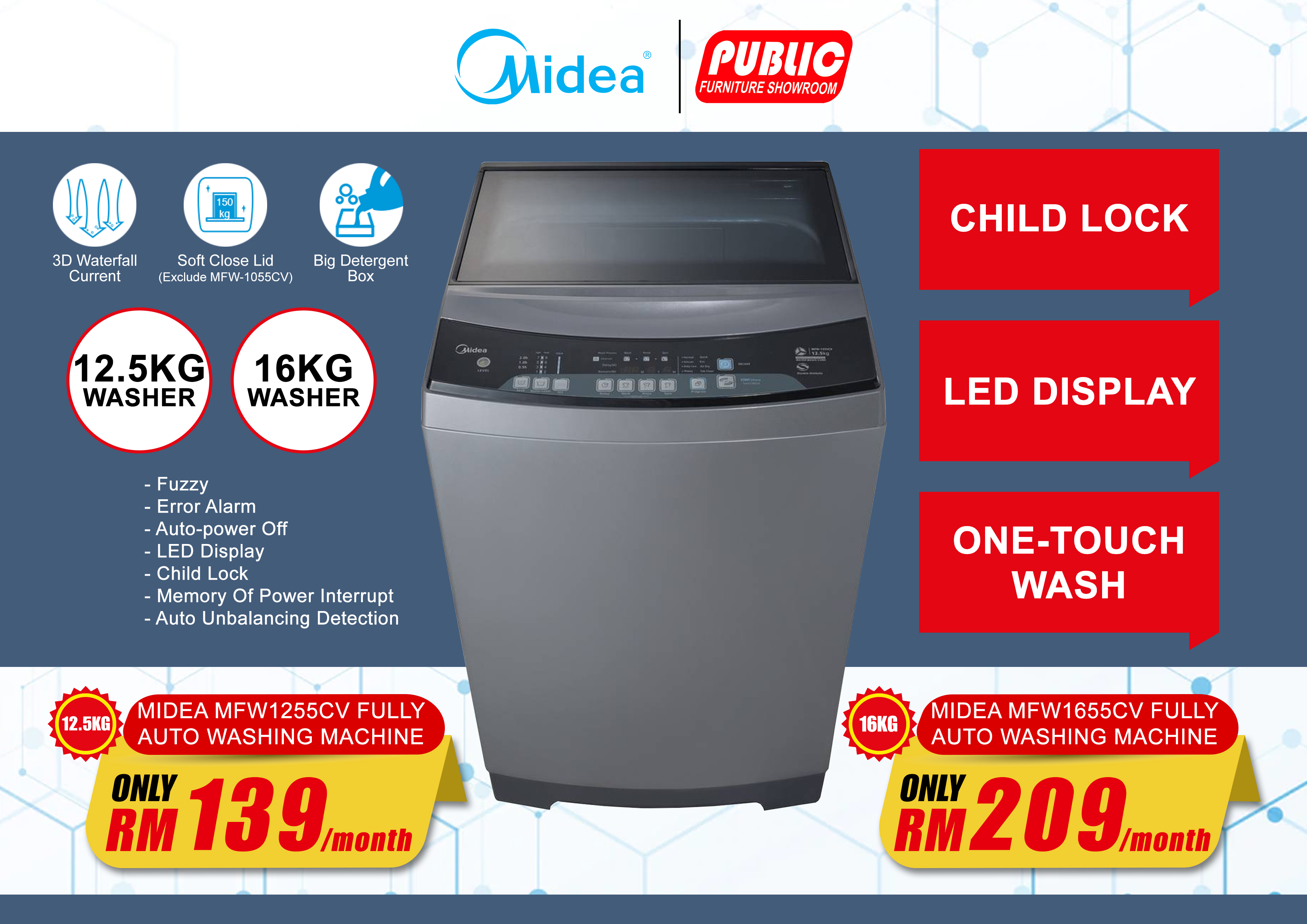 MIDEA FULLY AUTO WASHING MACHINE